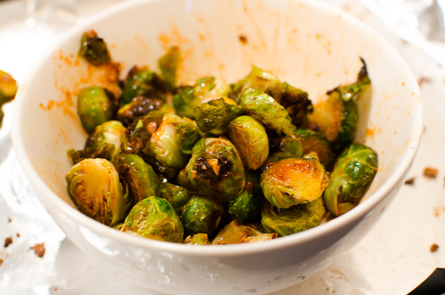 Baked brussels sprouts with glaze